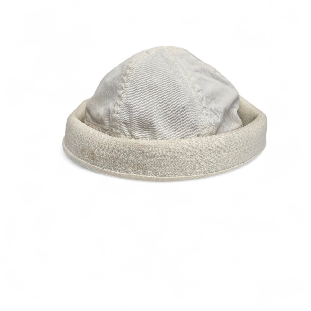 Vtg WW2 US Navy White Dixie Cup Cotton Twill Hat Sailor Cap C. R. Hollandsworth